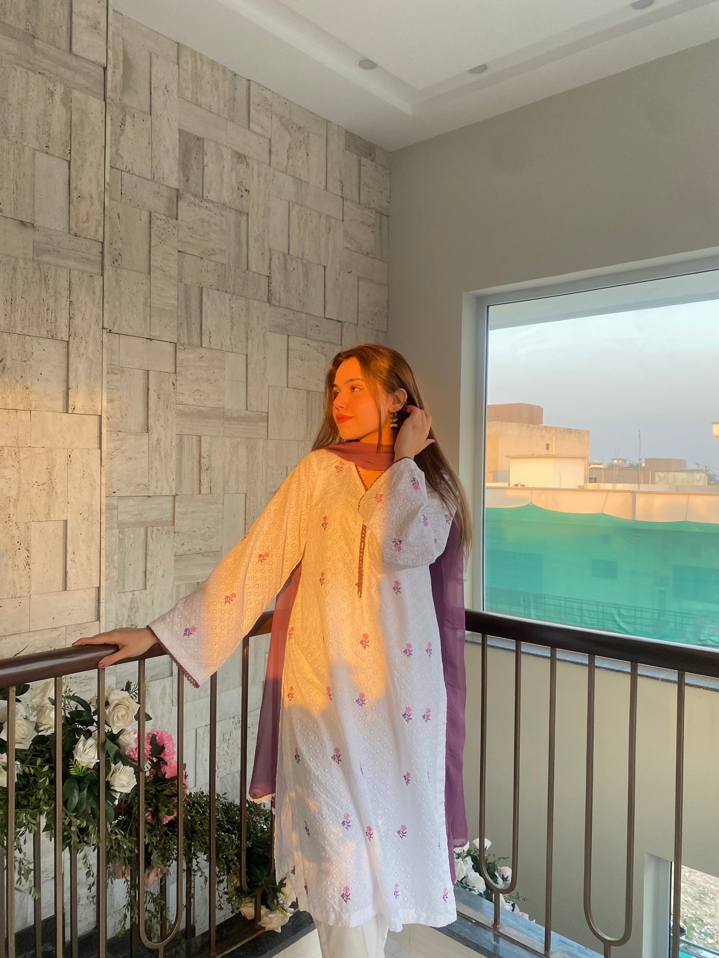 Cotton Candy - Embroidered Chikankari Kurta