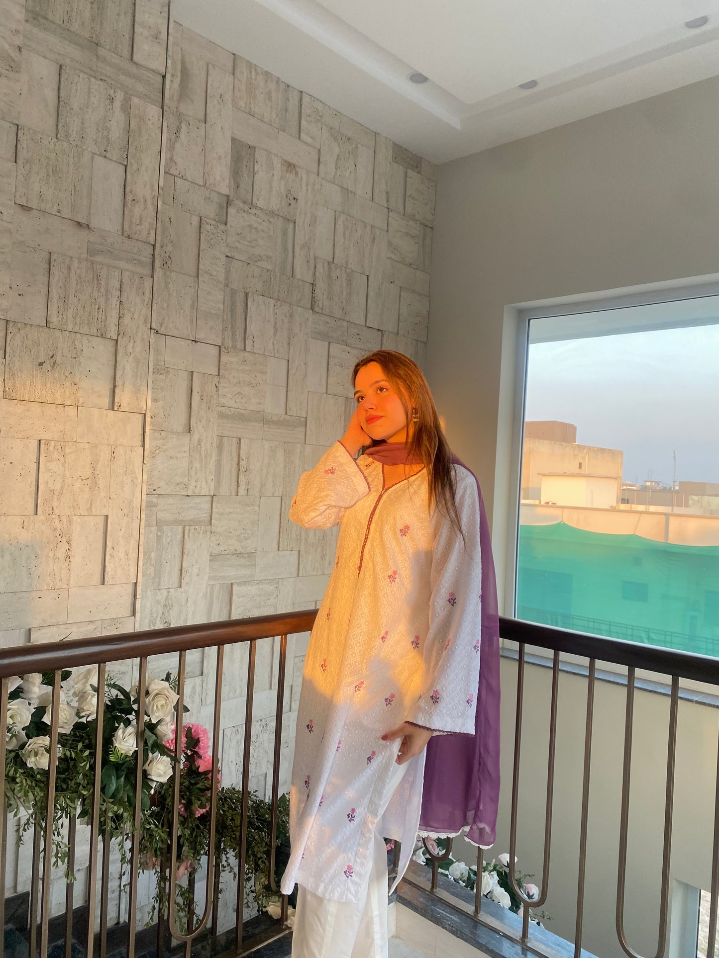 Cotton Candy - Embroidered Chikankari Kurta