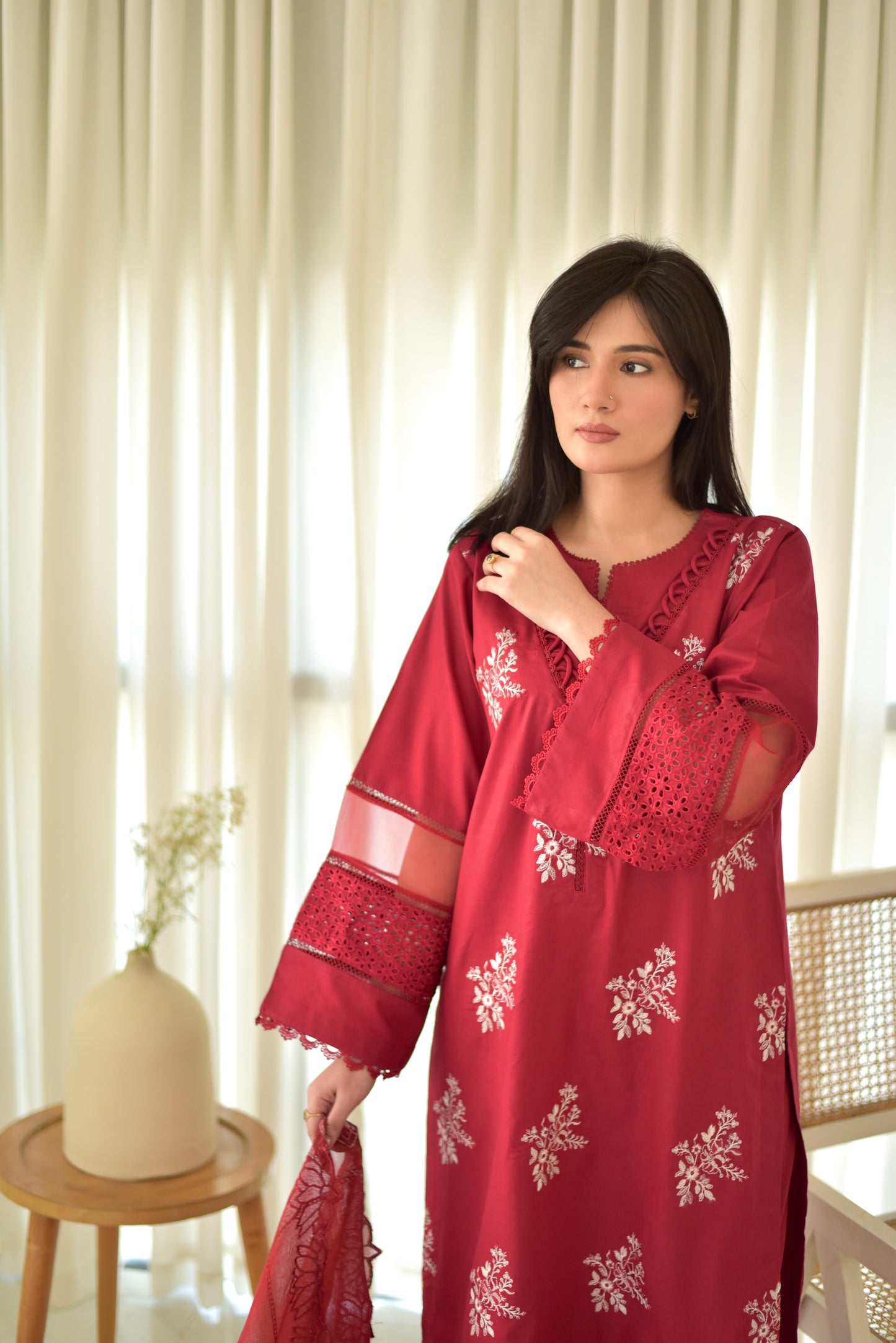 Maroon Mehr Set