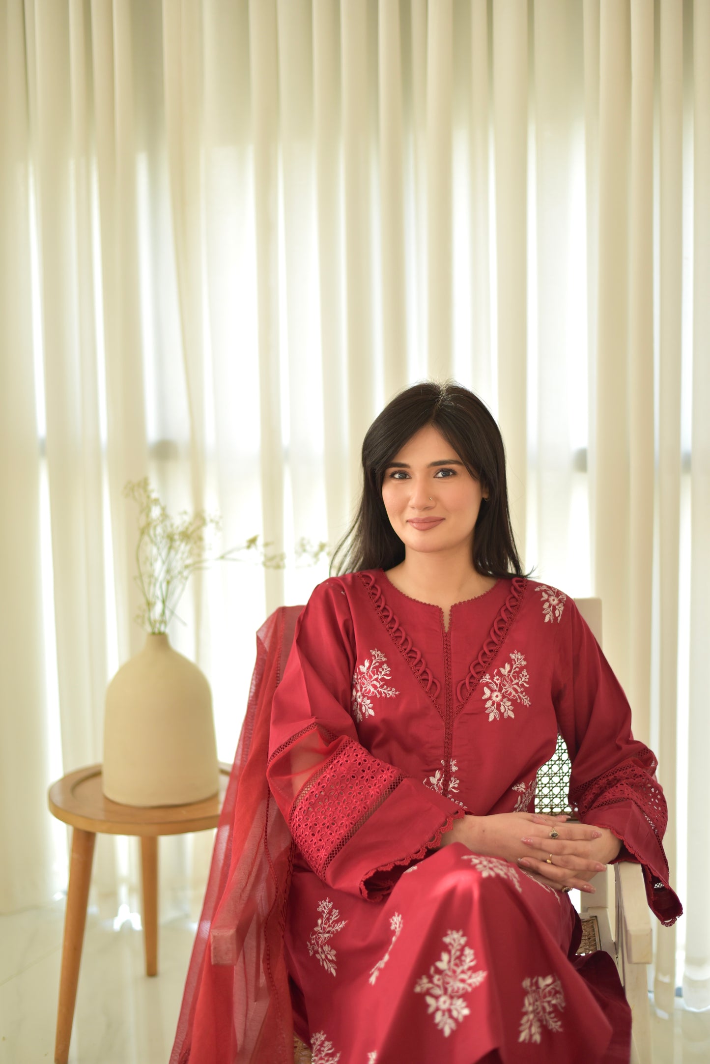 Maroon Mehr Set