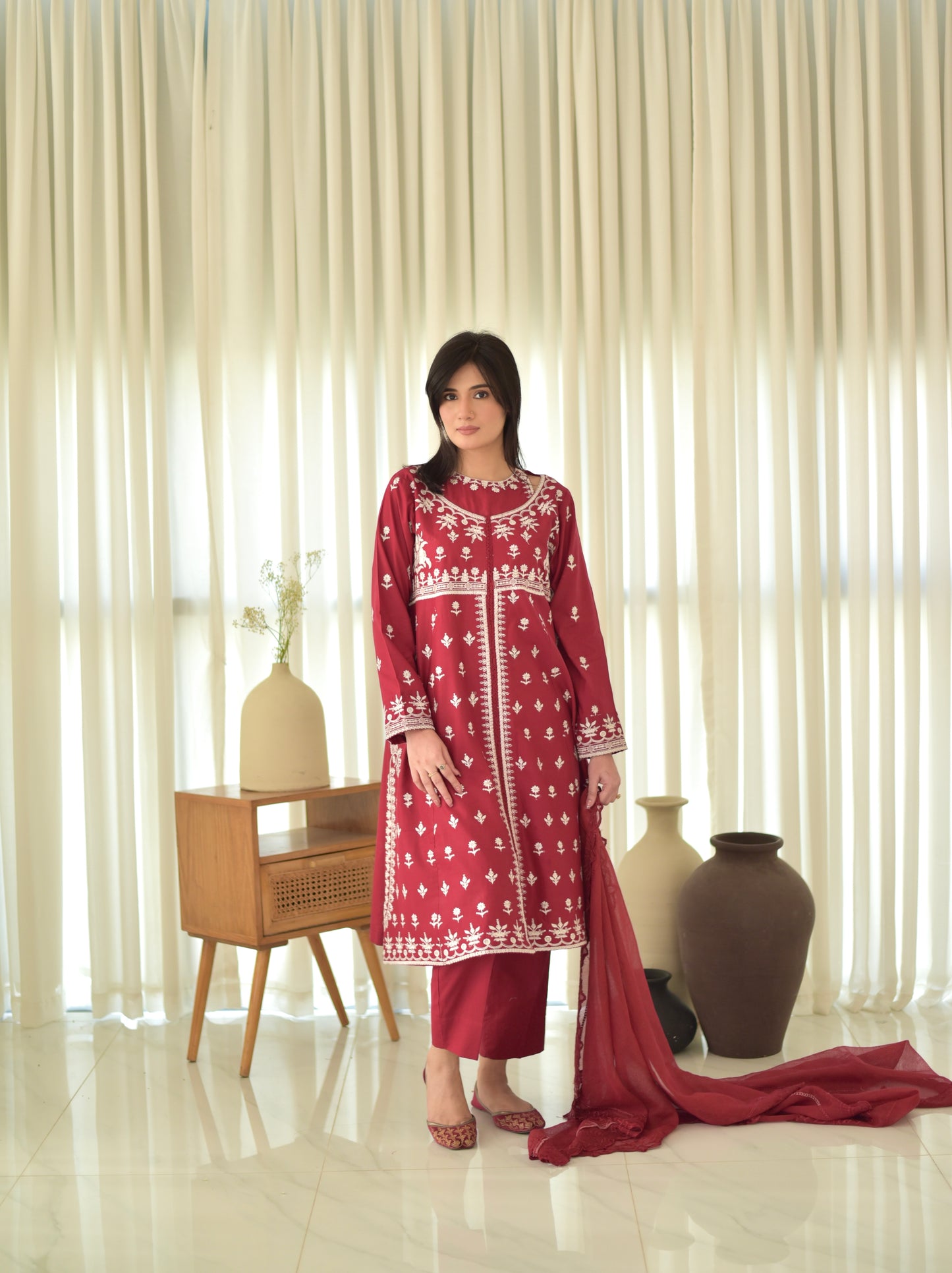 Maroon Ruya Set