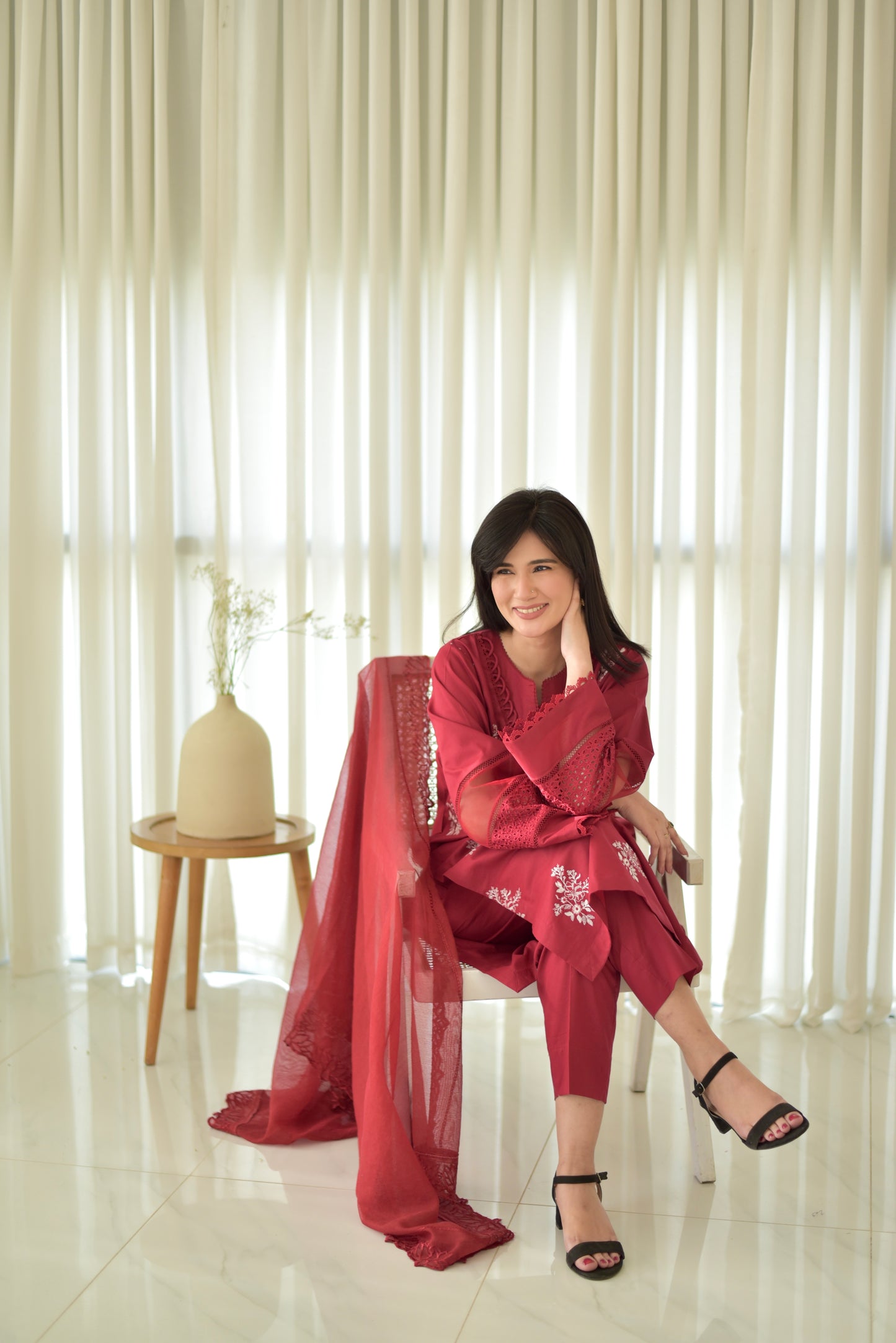 Maroon Mehr Set