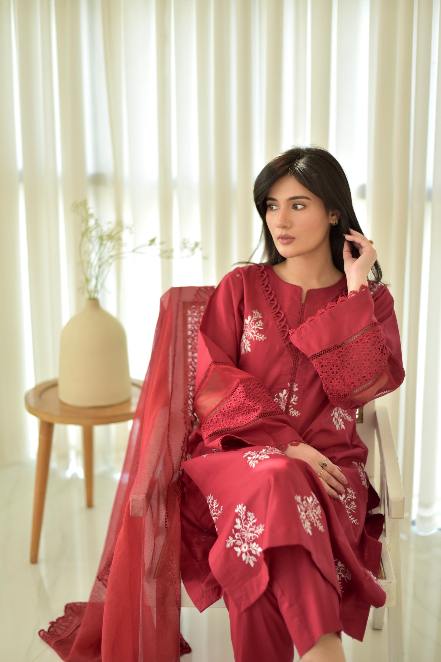 Maroon Mehr Set