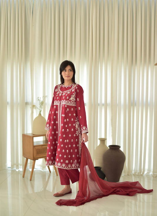 Maroon Ruya Set